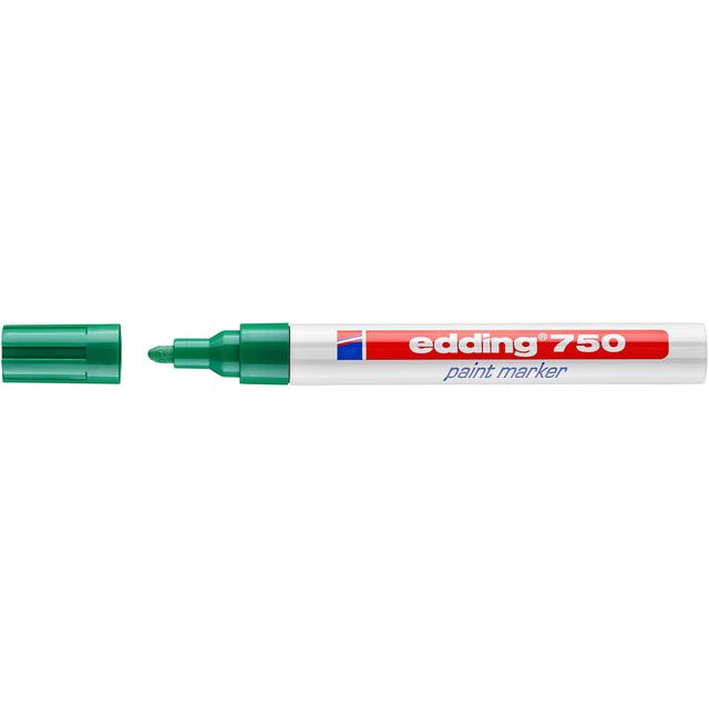 Edding - Felt -Tip Edding 750 Marker laquer autour de Green 2-4 mm | 10 pièces