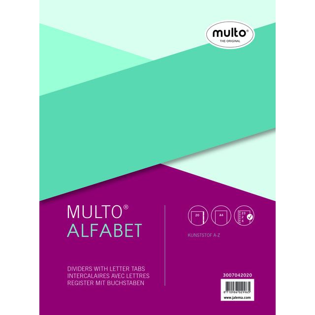 Multo - Tabbladen multo 7042020 a4 23r pp a-z grijs | 10 stuks