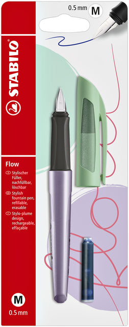 Stabilo - Fountain Pen Flow Cosmetic Cosmetic Fresh Lavender | 5 pièces