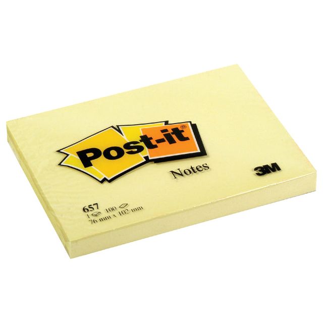 Post-it - Memoblok 3m  657 76x102mm geel | 12 stuks