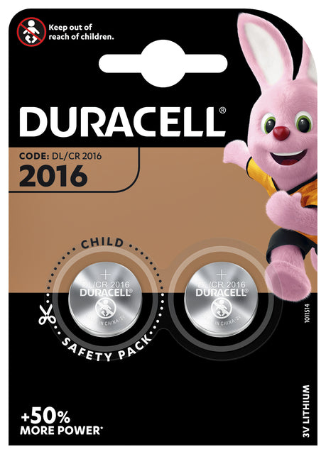 Duracell - Knoop Cell Electronics CR2016, cloque de 2 pièces