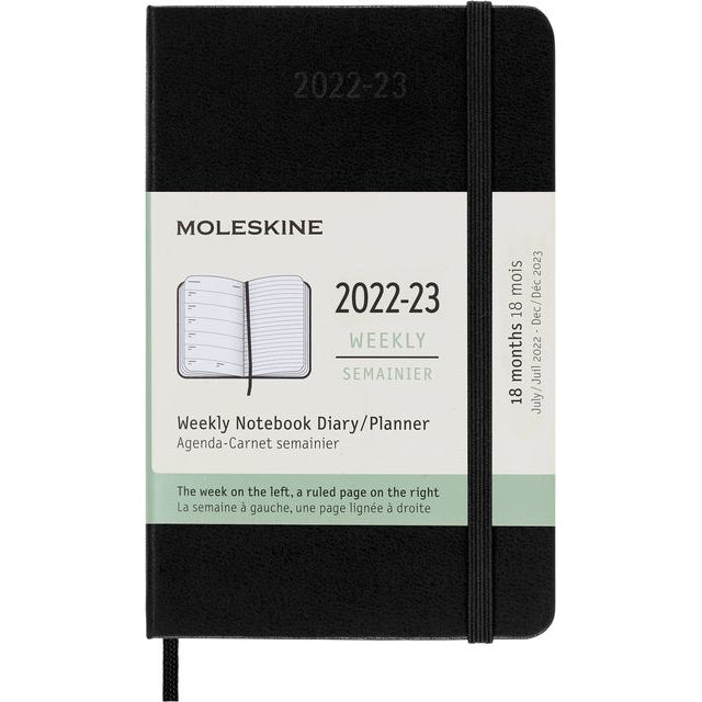 Moleskine - Agenda Notebook 2022-2023 MSK Pocket HC ZW | 1 pièce