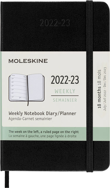 Moleskine - Agenda Notebook 2022-2023 MSK Pocket HC ZW | 1 Stück