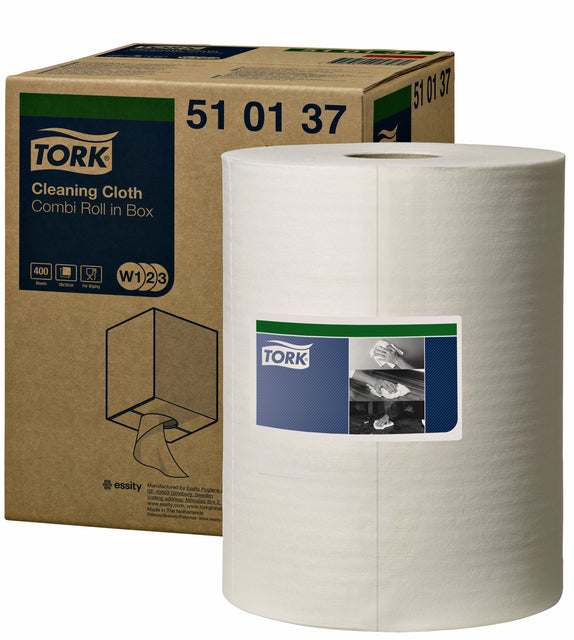 Tork - Nettoyage de tissu W1 Réutilisable non tissé 400 FEPLE BLANC 510137