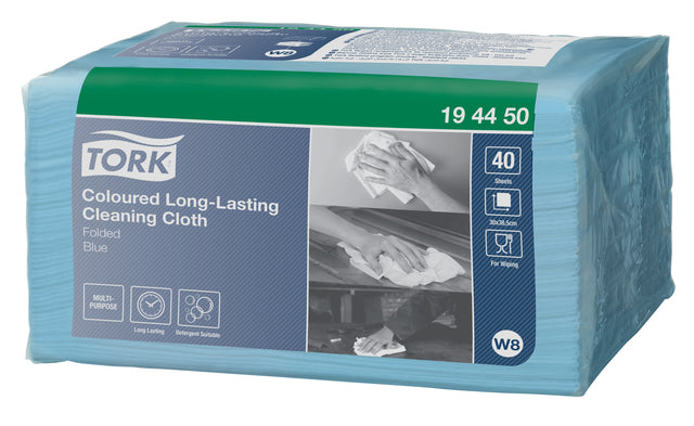 Tork - Reinigingsdoek w8 premium 1laags blauw