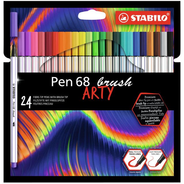 Stabilo - Pen 68 Pinsel Arty, 24 -Stück -Hülle, Assorti