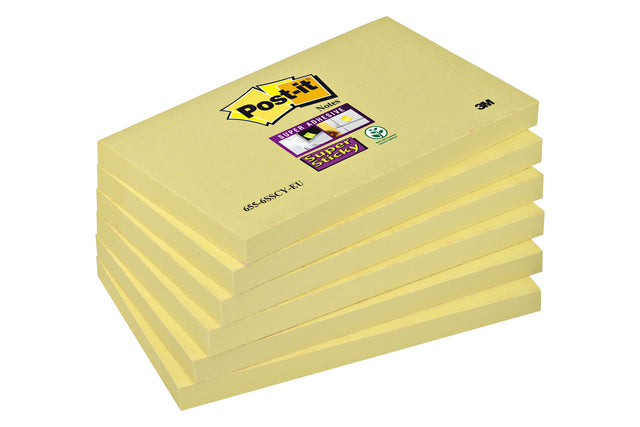 Post-it - Memoblok post-it 655 super sticky 76x127mm geel