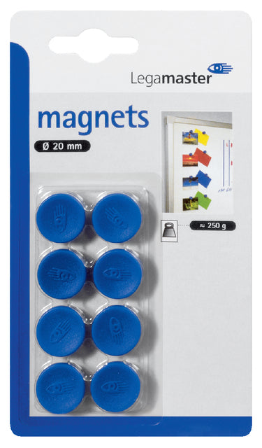 Legamaster - Magnet 20mm 250gr blau 8 Stücke | 10 Stücke