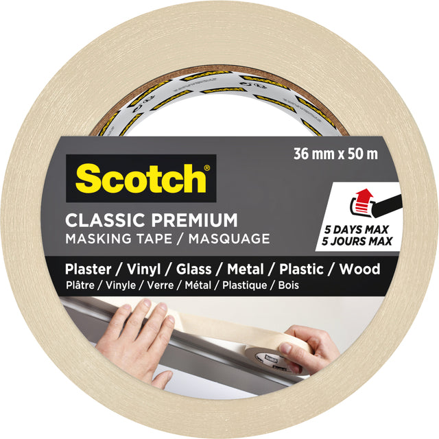 Scotch - Mall Premium Classic 36mmx50m Beige | Rollen Sie ein 1 Stück | 16 Stücke