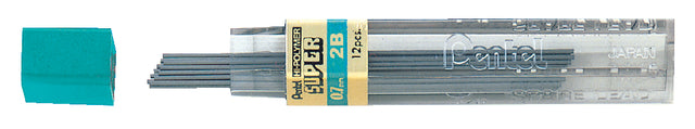 Pentel - stylo crayon 0,7 mm noir par tube 2B | 12 pièces