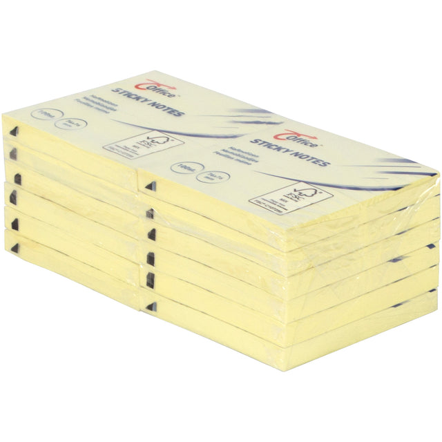 Büro - MemoBlok Office Self -Adhäsive 76x76mm 100V Gelb | Ein 12 Stück packen