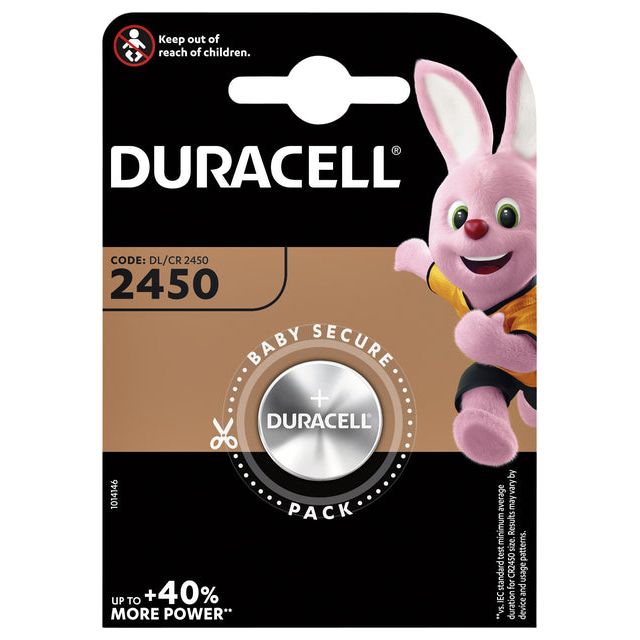 Duracell - Knoop Cell Specialty Electronics CR2450, cloque de 1 morceau