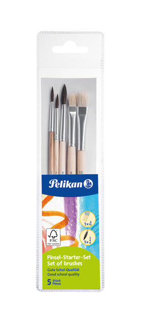 Pelikan - Brosse Bsorti Assorti Blister de 5 pièces