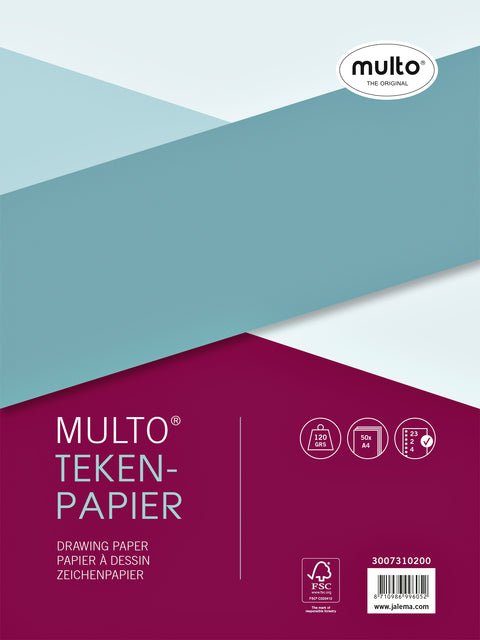 Multo - Interieur multo 23-gaats tekenpapier 120gr 50v | 5 stuks