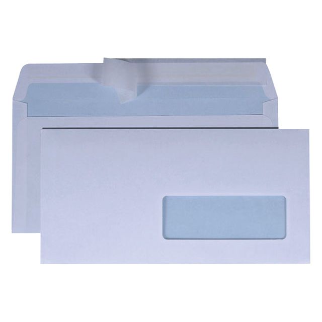 Quantore - Enveloppe 114x229mm Fenêtre 4x11cm à droite lui-même K 50ST | 20 pièces