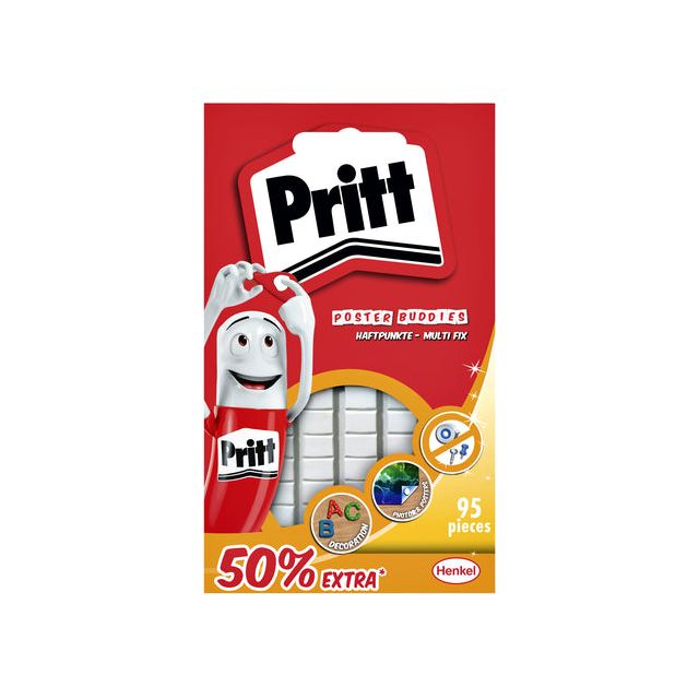 Pritt - Budeaux d'affichage Kleefpad Buddies à 95 pièces 50% gratuites | 24 pièces