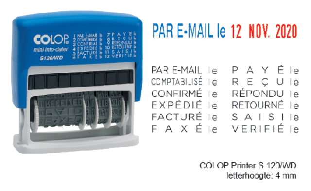 Erstwortdatmarke S120 Mini-Info Dater 4mm Französisch