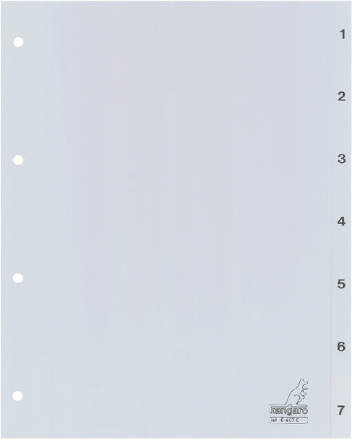 Kangaro-tabs 4 trous G407C 1-7 gris numéroté pp