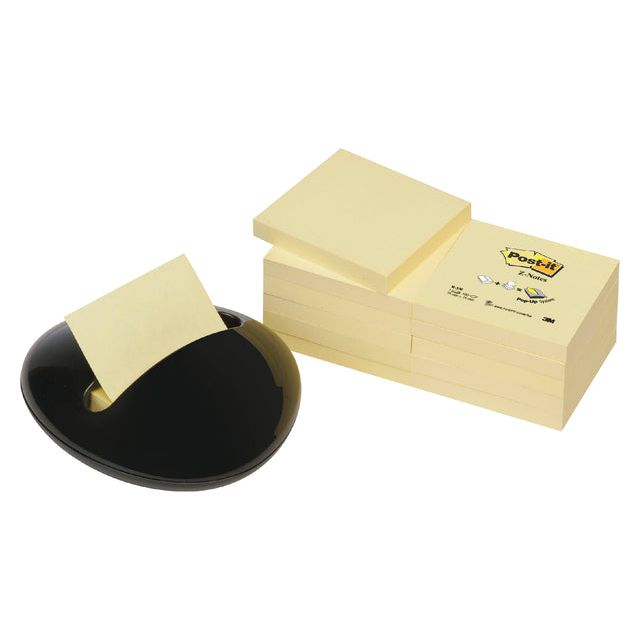 Post-it - Memoblokdispenser 3m kei + 12 blk z-notes 76x76mm