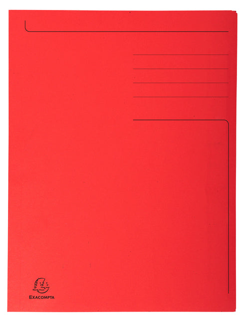 Exacompta - dossiermap Foldyne ft 24 x 32 cm (voor ft A4), rood, doos van 50 stuks