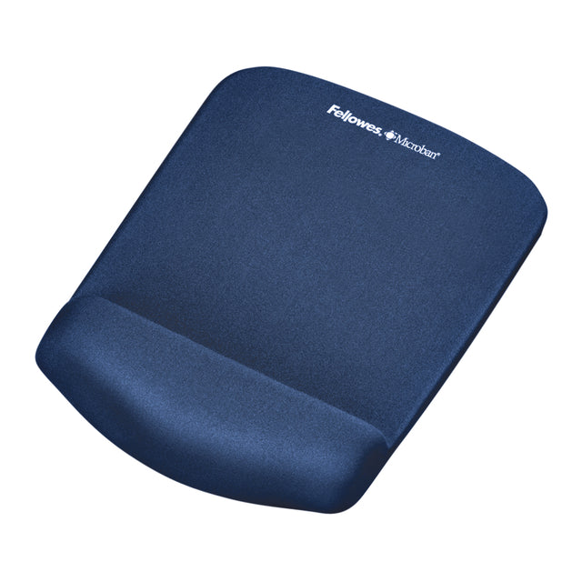 Fellowes - Pousque de souris avec support de poignet en peluche tactile bleu