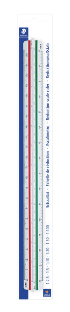 Staedtler - Schaalliniaal 300mm verd din constructie | 6 stuks