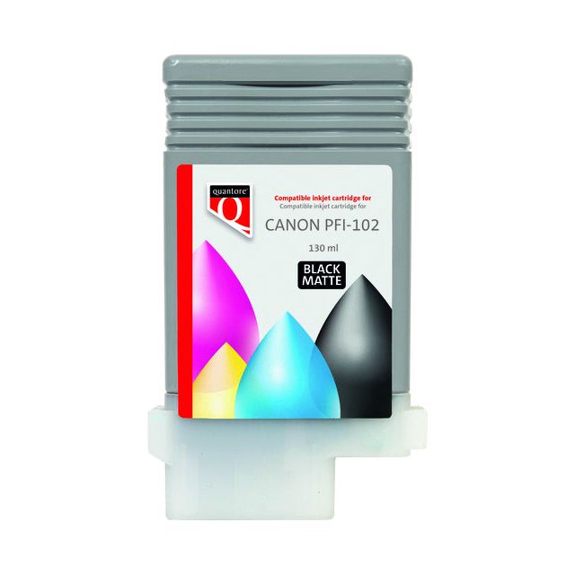 Quantore - Cartridge encre Canon PFI -102 Matt Black | 1 pièce | 12 pièces