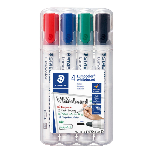 Staedtler - Filz -Tip Pen Lumocolor 351 Whiteboard Set bei 4 Stücken von Assorti | 5 Stücke