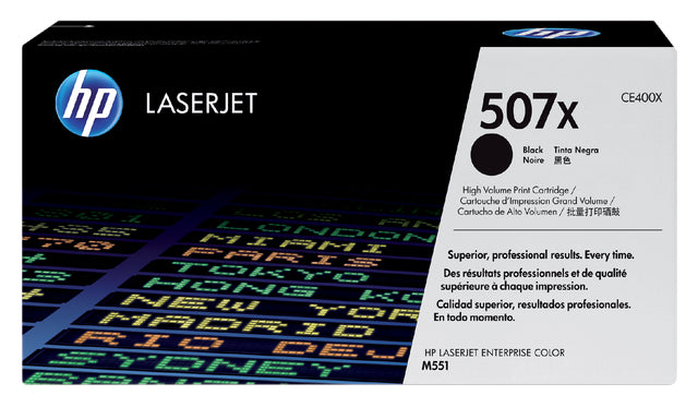 HP - toner 507X, 11 000 pagina's, OEM CE400X, zwart