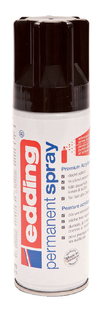 Edding - Spray permanent 5200, 200 ml, tapis noir profond