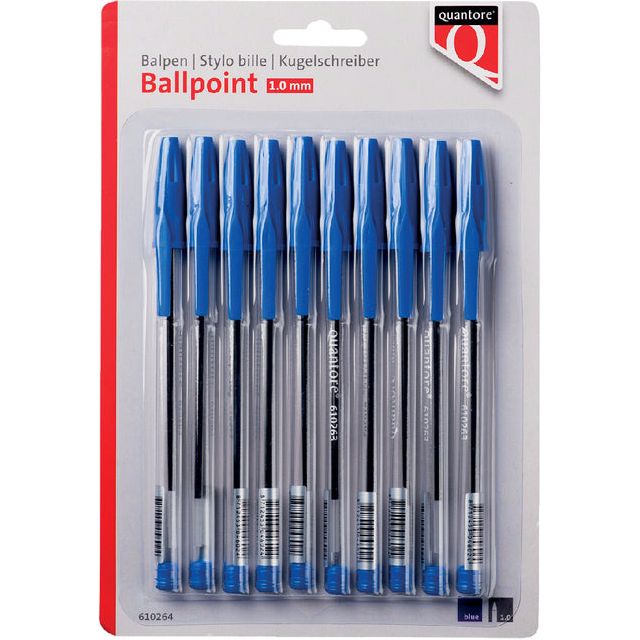 Quantore - Balpen stick blauw | 12 stuks