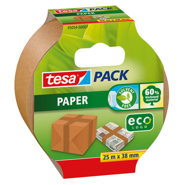 TESA - Emballage 05054 Papier Eco 38 mmx25m marron