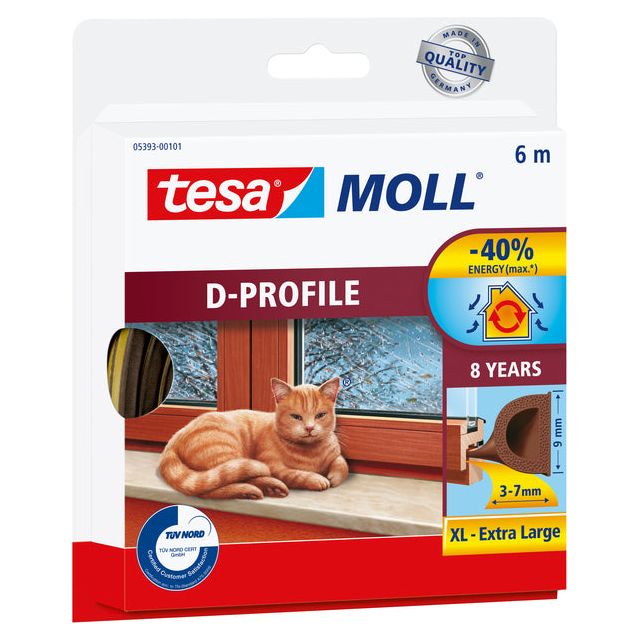 TESA - Moll Classic Tour Strip D -profile, 6 m, marron