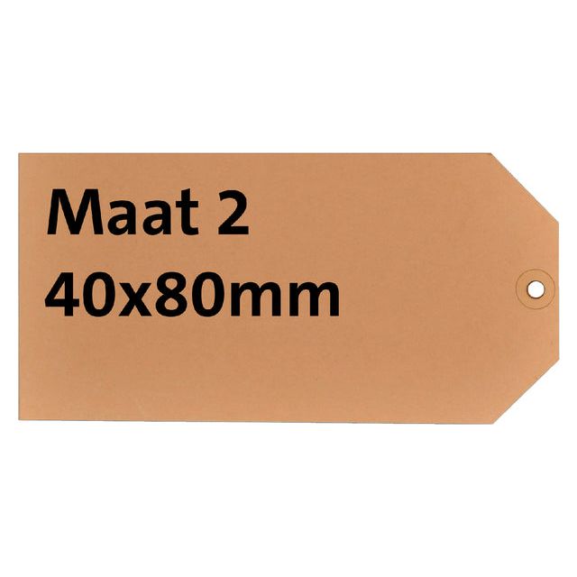 HF2 - Cardboard d'étiquette NR2 200gr 40x80mm Chamois 1000 pièces