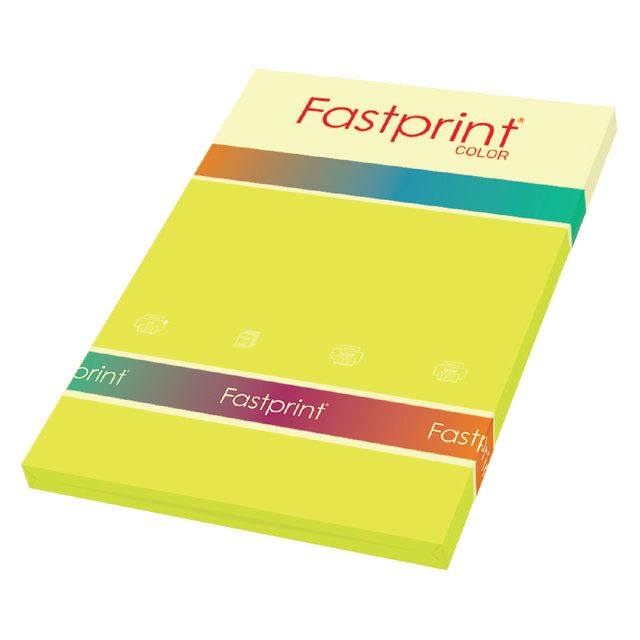 Fastprint - Kopieerpapier -100 a4 120gr zwavelgeel | 10 stuks