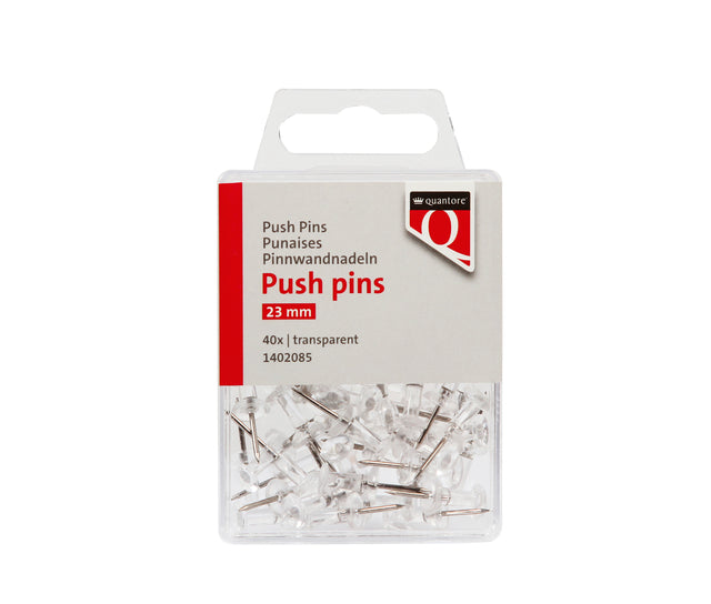 Quantore - Push Pins transparent 40 Stücke | 10 Stücke