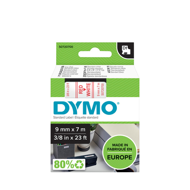 Dymo - Labele  labelmanager d1 polyester 9mm wit | 5 stuks