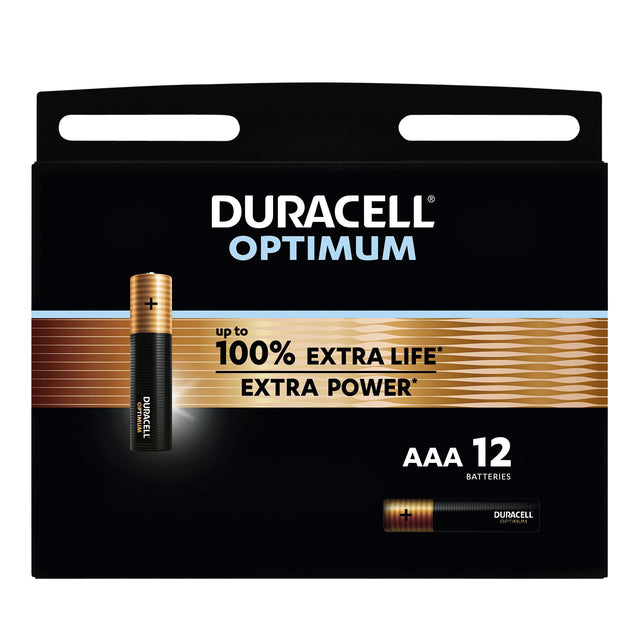 Duracell - Batterie Optimum AAA, cloque de 12 pièces