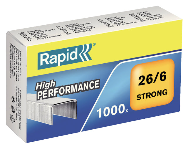 Rapid - Staples 26/6 verzinkt stark 1000 Stücke | 10 Stücke