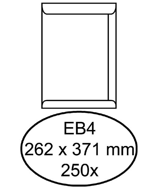 Quantore - Enveloppe Deed EB4 262x371mm blanc 250 pièces