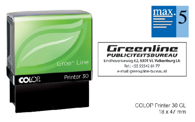 Colop - Tekststempel colop 30 green perso 5r 47x18mm