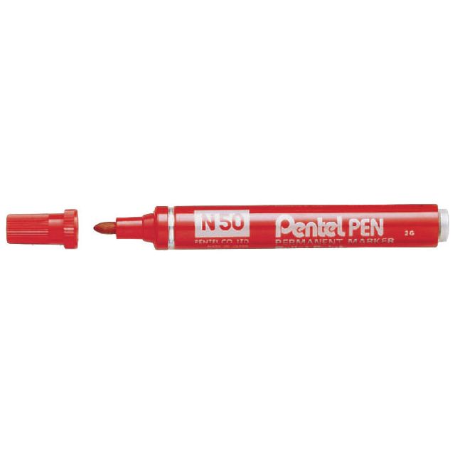 Pentel - Filt Échette N50 Round Rouge 1,5-3 mm | 12 pièces