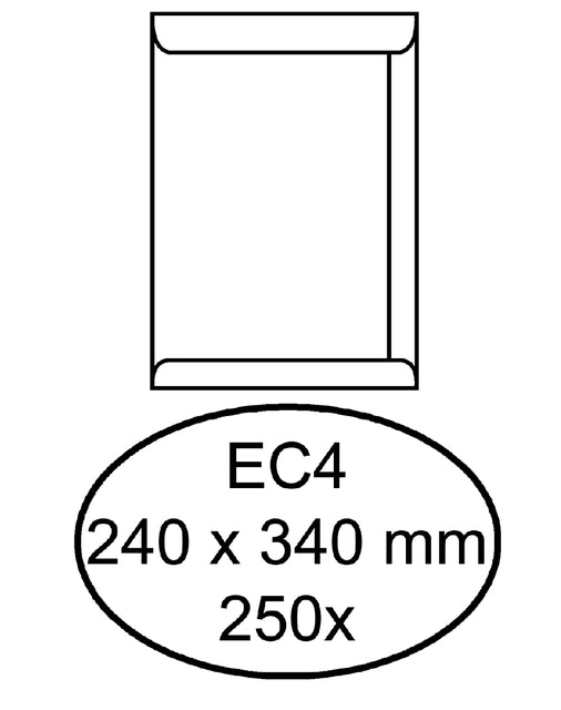 Quantore - Enveloppe Deed EC4 240x340 mm blanc 250 pièces