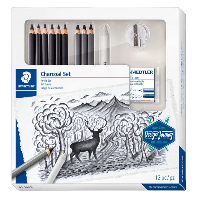 Staedtler - Ensemble de charbon de bois, ensemble de 12 pièces