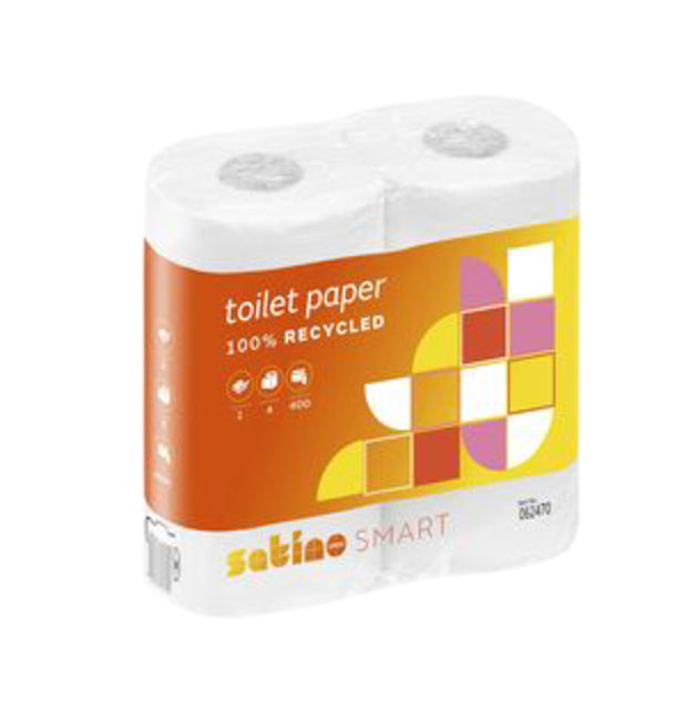 Satino par wepa - papier toilettes Satino Smart 2 -LAAGS 400vel blanc 4 rouleaux | 10 pièces