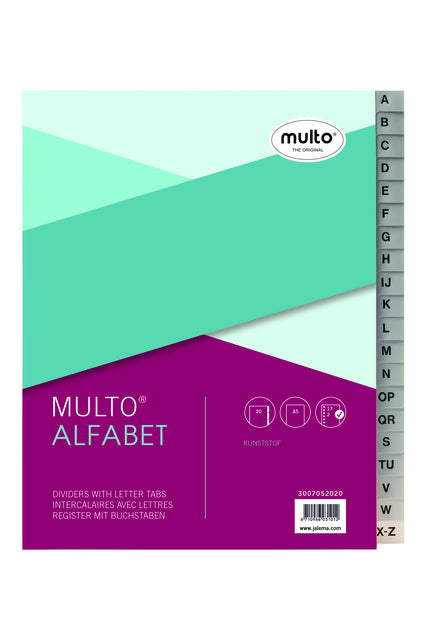 Multo - Tabbladen multo 7052020 a5 17r pp a-z grijs | 10 stuks