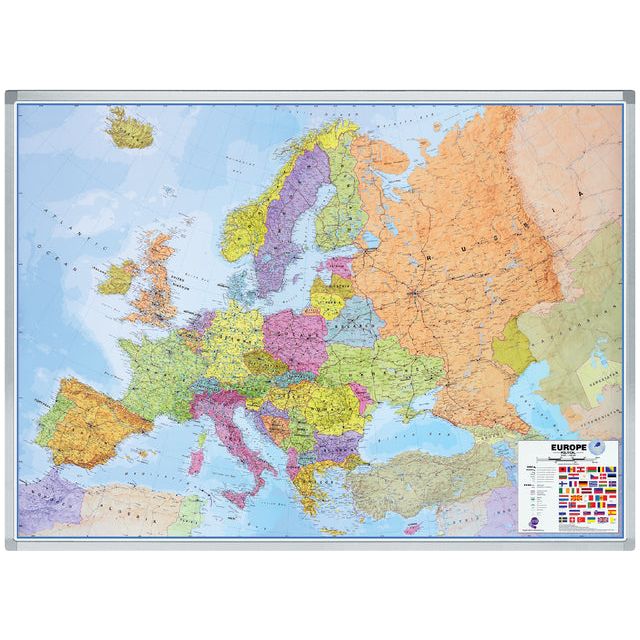 Carte terrestre Legamaster Europe 100x137cm