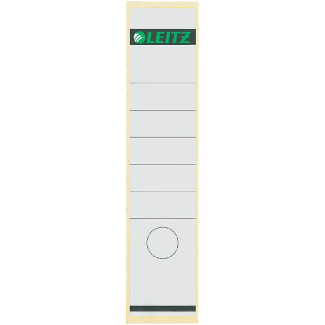 Leitz - Rugetiketten, zelfklevend, ft 6,1 x 28,5 cm, pak van 10 stuks, wit