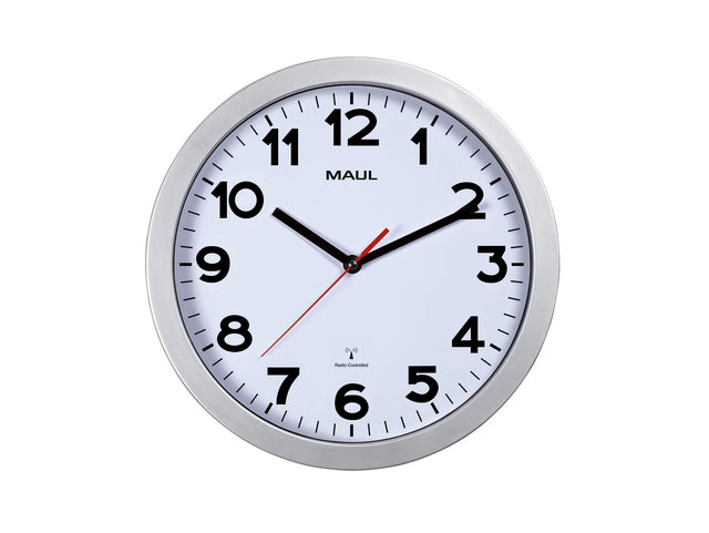 Maul - étape de l'horloge murale RC Ø30x5cm en plastique argent / blanc