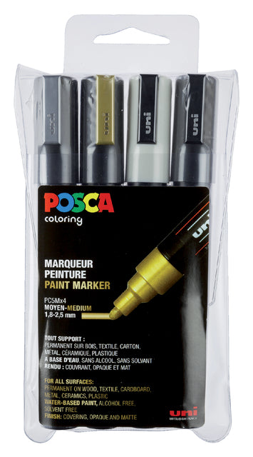 POSCA - Paint Pen 1.8-2.5 mm Ass Set de 4 pièces